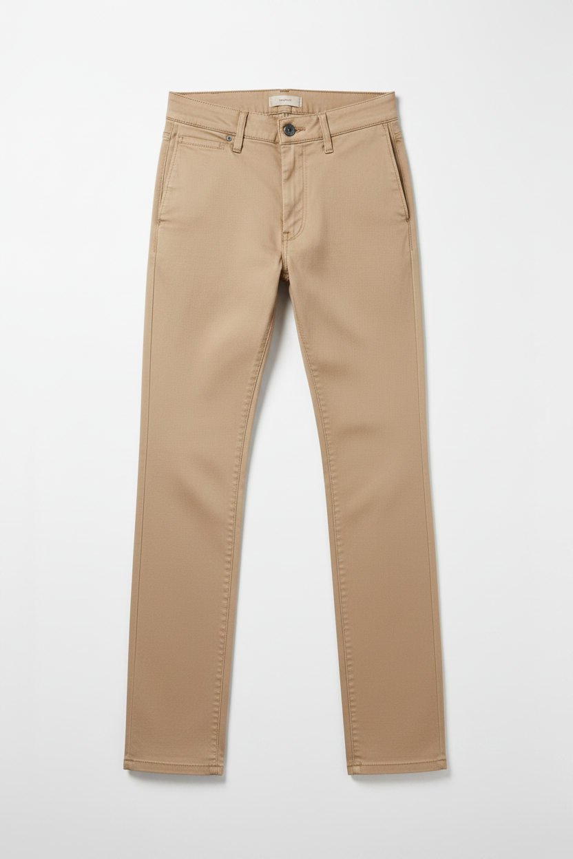Beige Cotton Trousers For Men