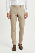 Beige Regular Fit Dress Pant