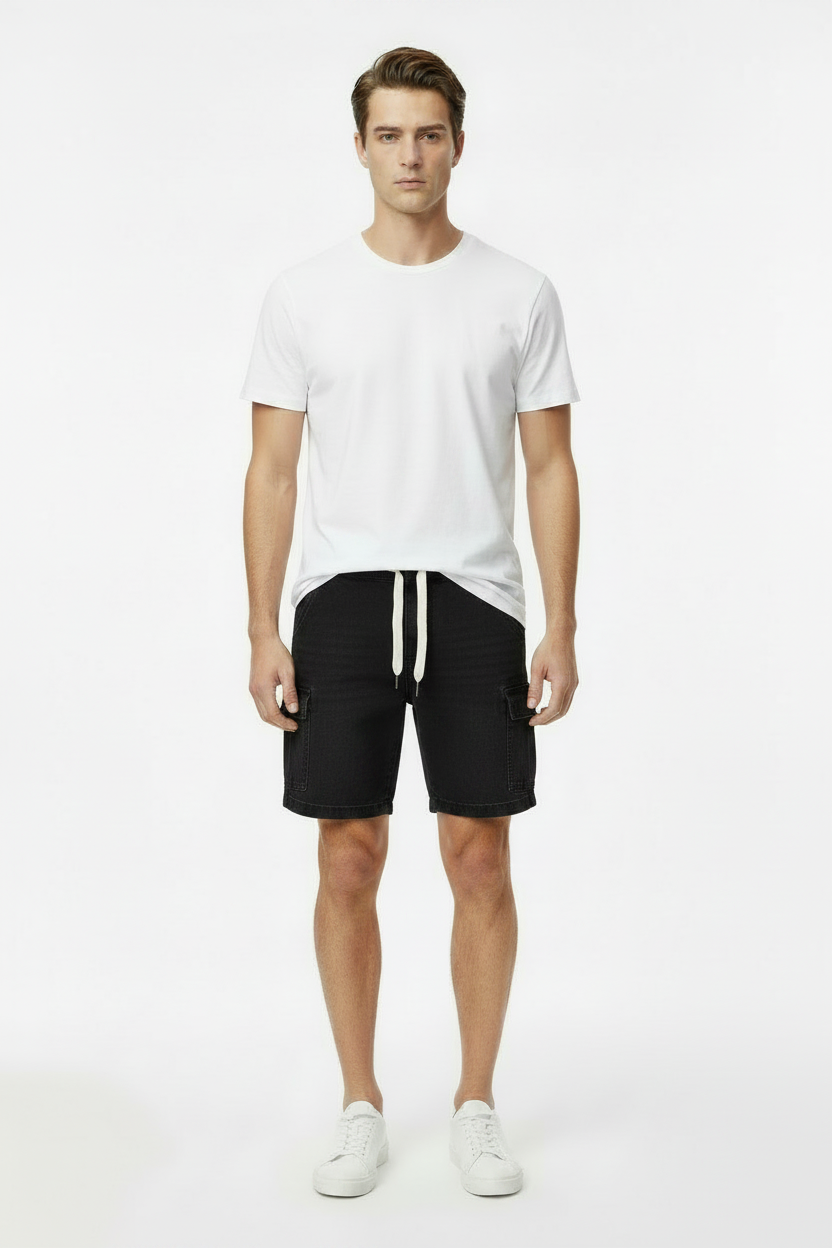 Black Denim Shorts For Men