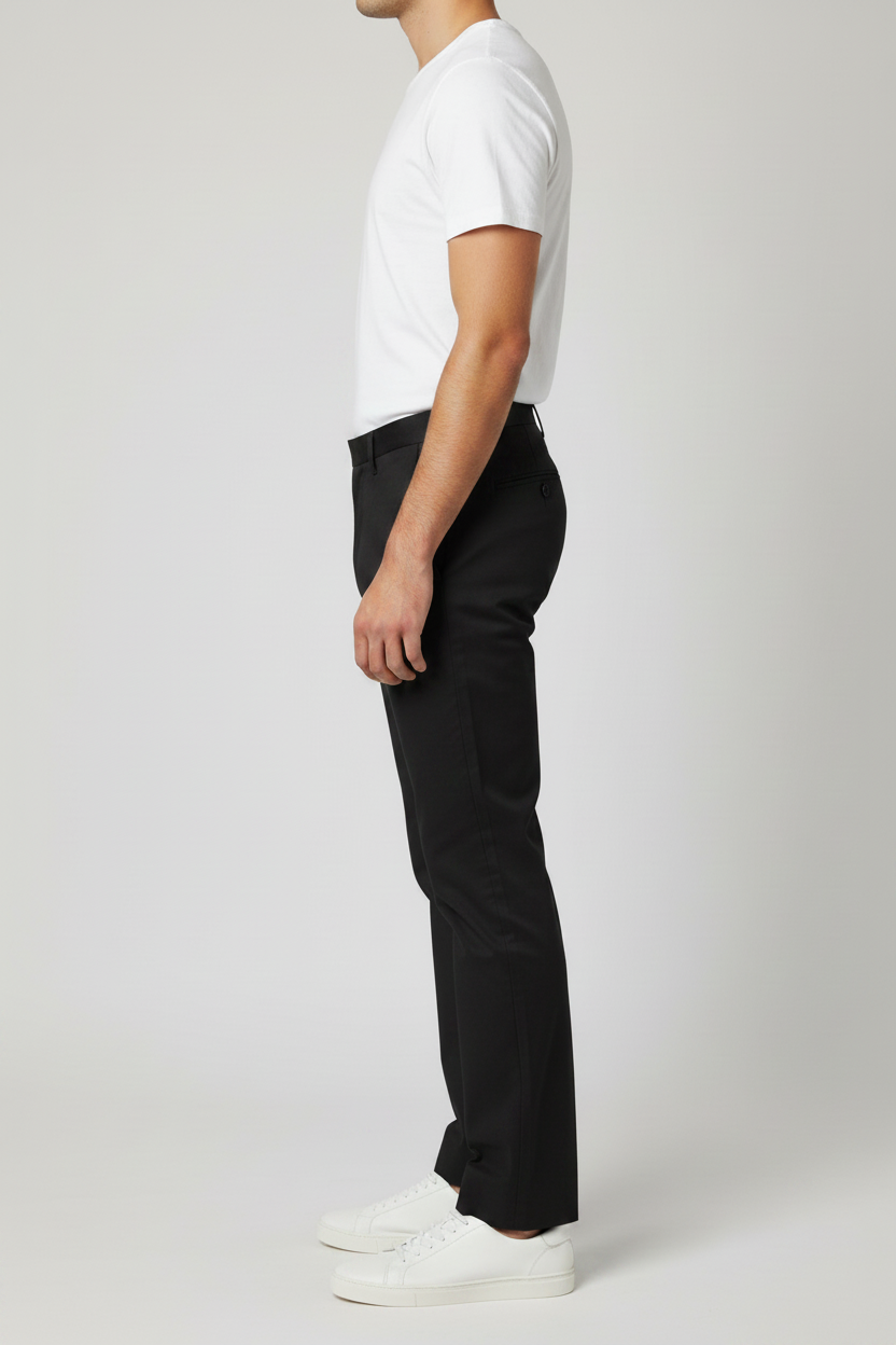 Black Cotton Trousers For Men