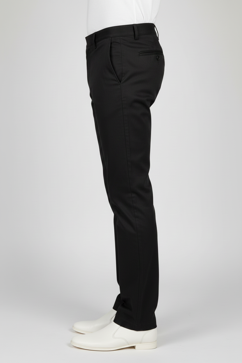 Black Cotton Trousers For Men