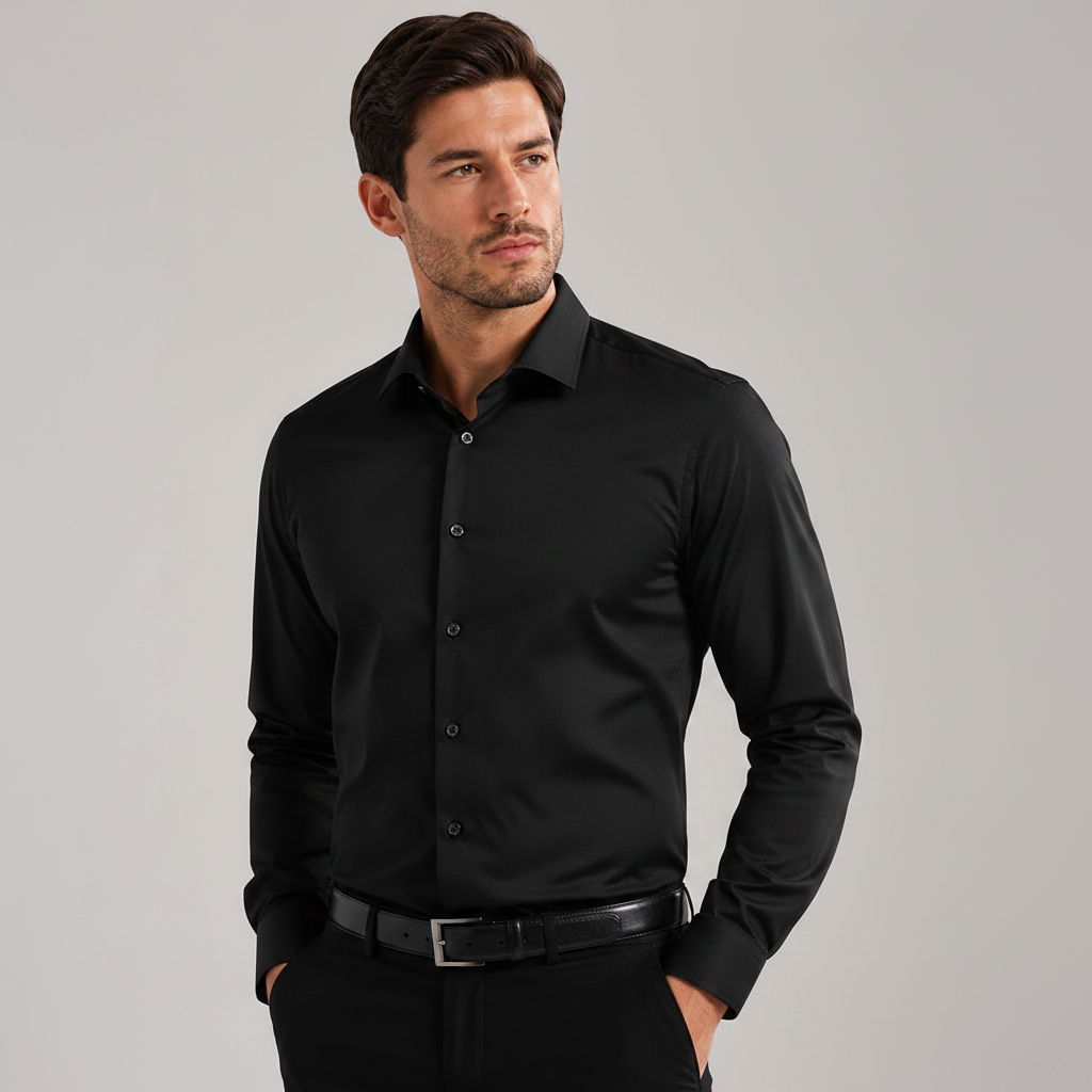 Plain Black Dress Shirt
