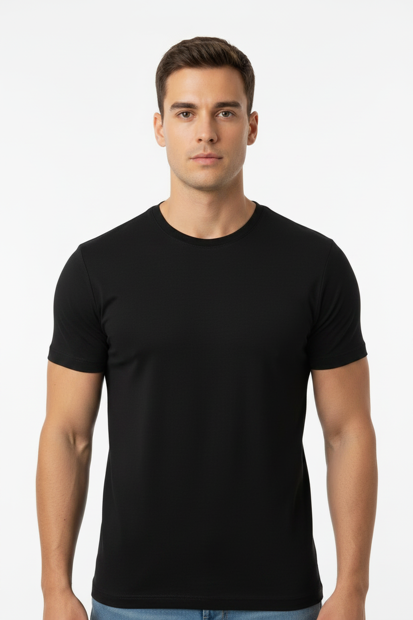 Plain Black T-Shirt For Men