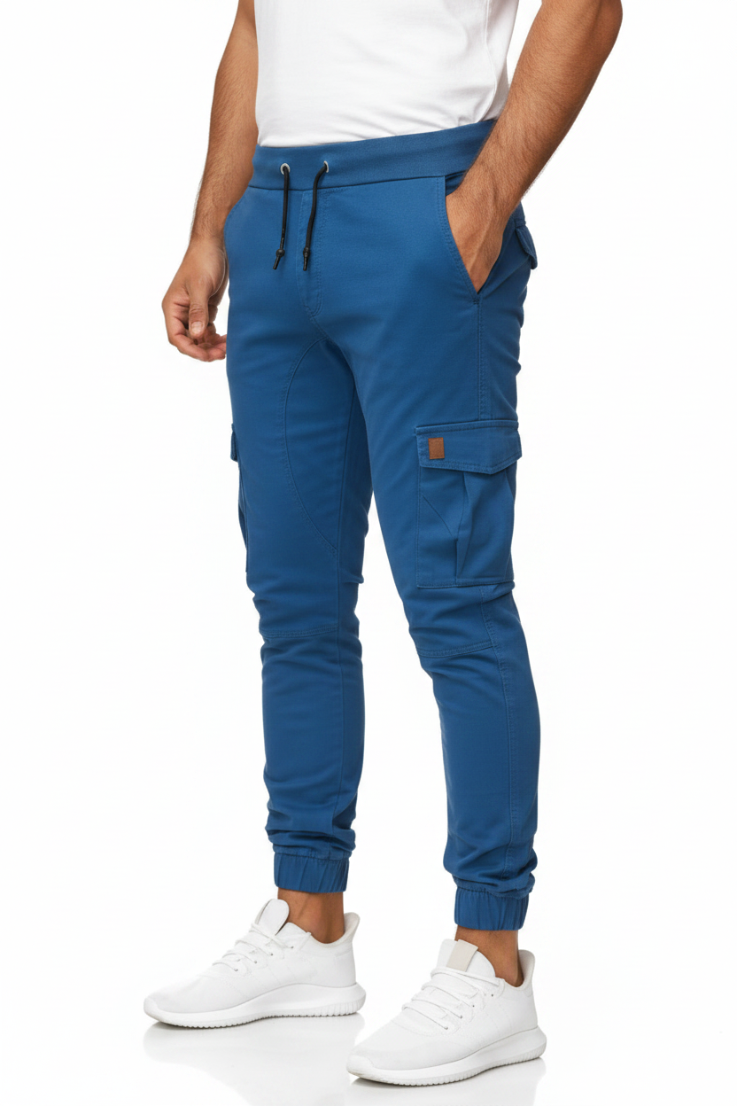 Blue Cargo Trousers For Men