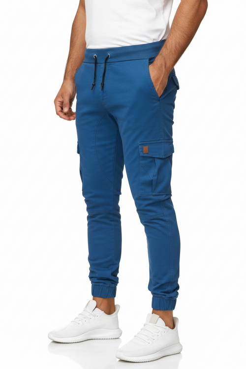 Blue Cargo Trousers For Men