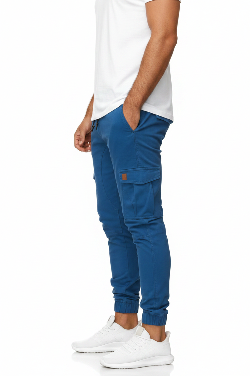 Blue Cargo Trousers For Men