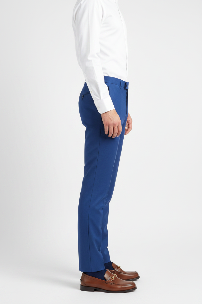 Blue Regular Fit Dress Pant