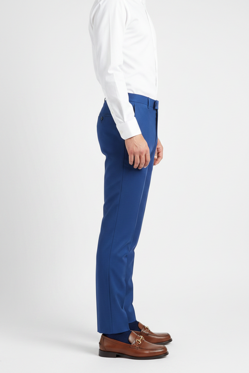 Blue Regular Fit Dress Pant