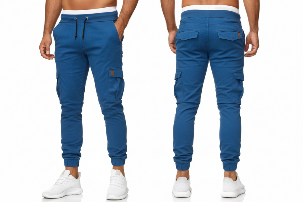 Blue Cargo Trousers For Men