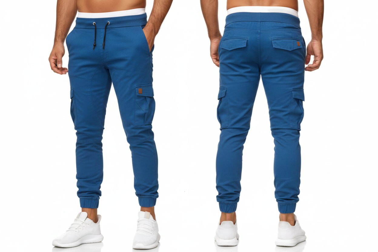 Blue Cargo Trousers For Men