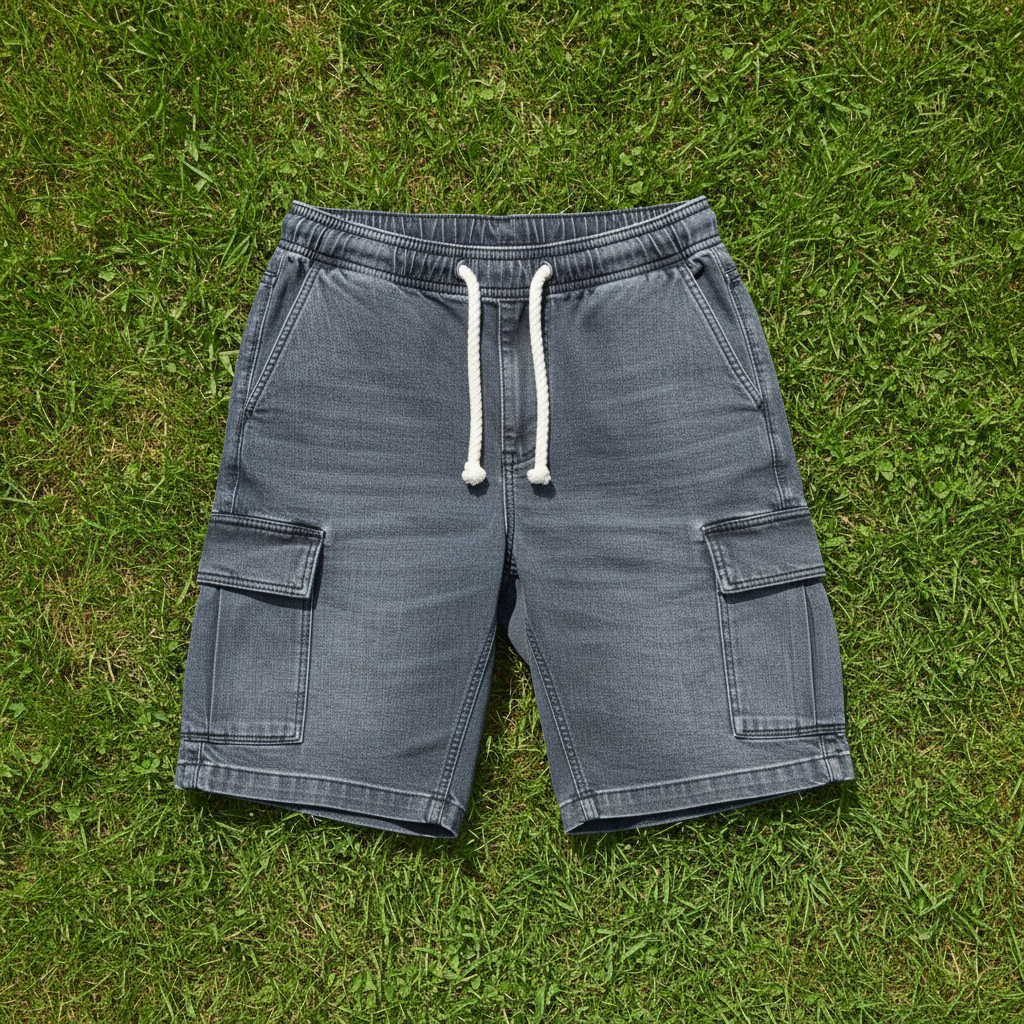 Gray Denim Shorts For Men