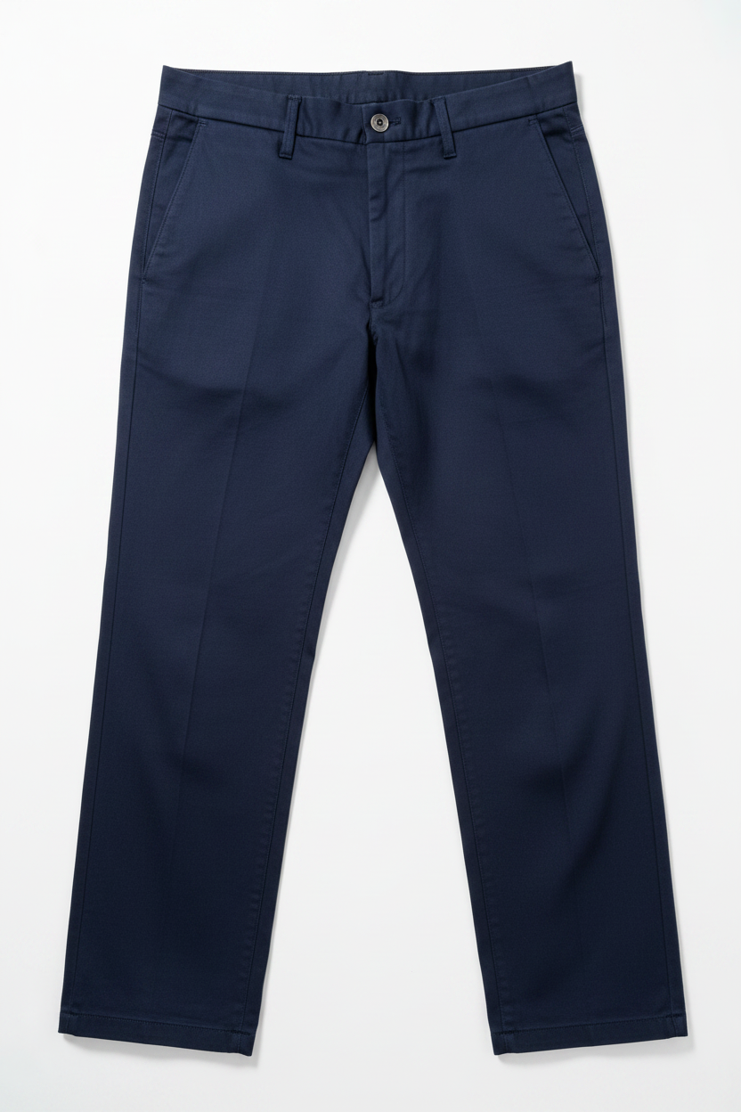 Dark Blue Cotton Trousers For Men
