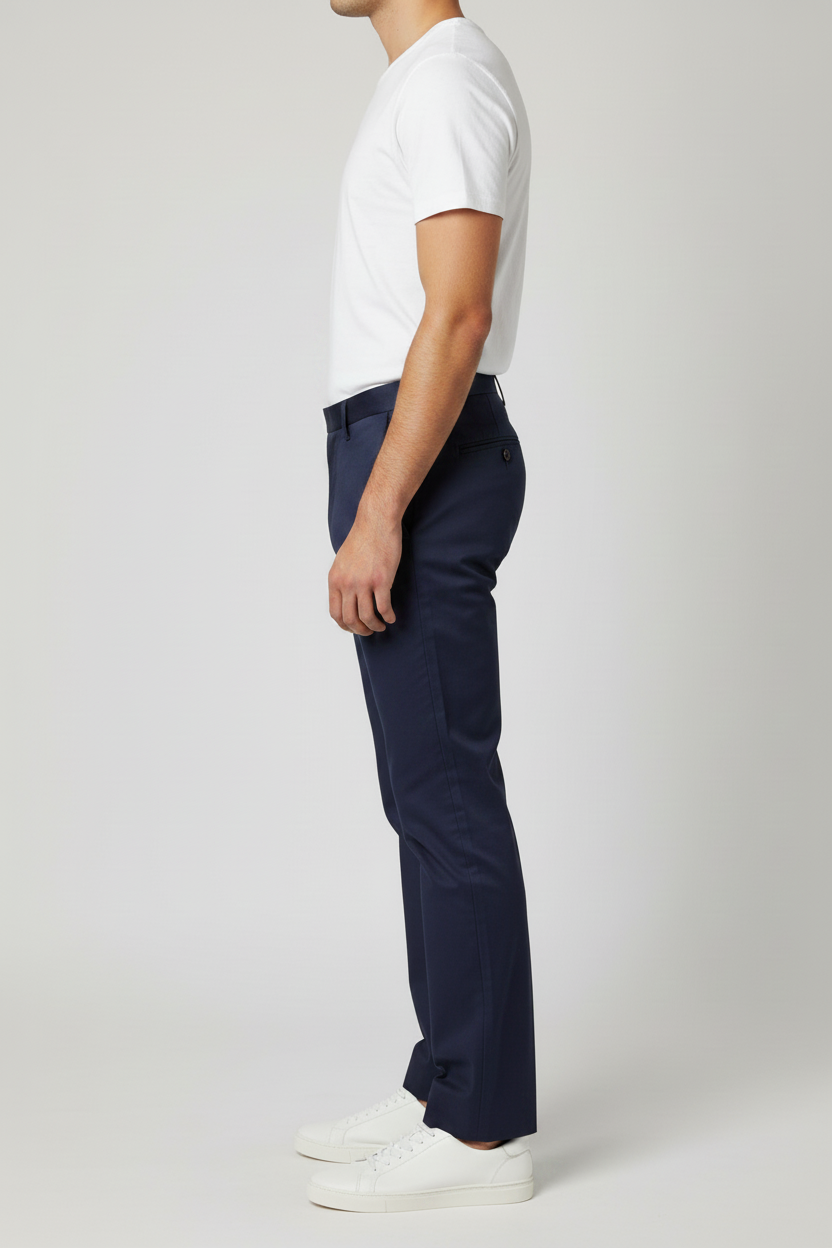 Dark Blue Cotton Trousers For Men
