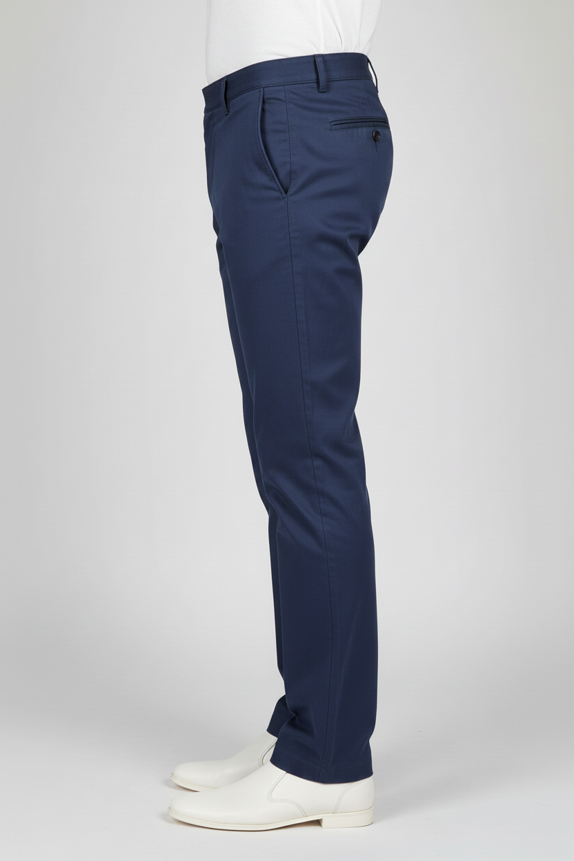 Dark Blue Cotton Trousers For Men