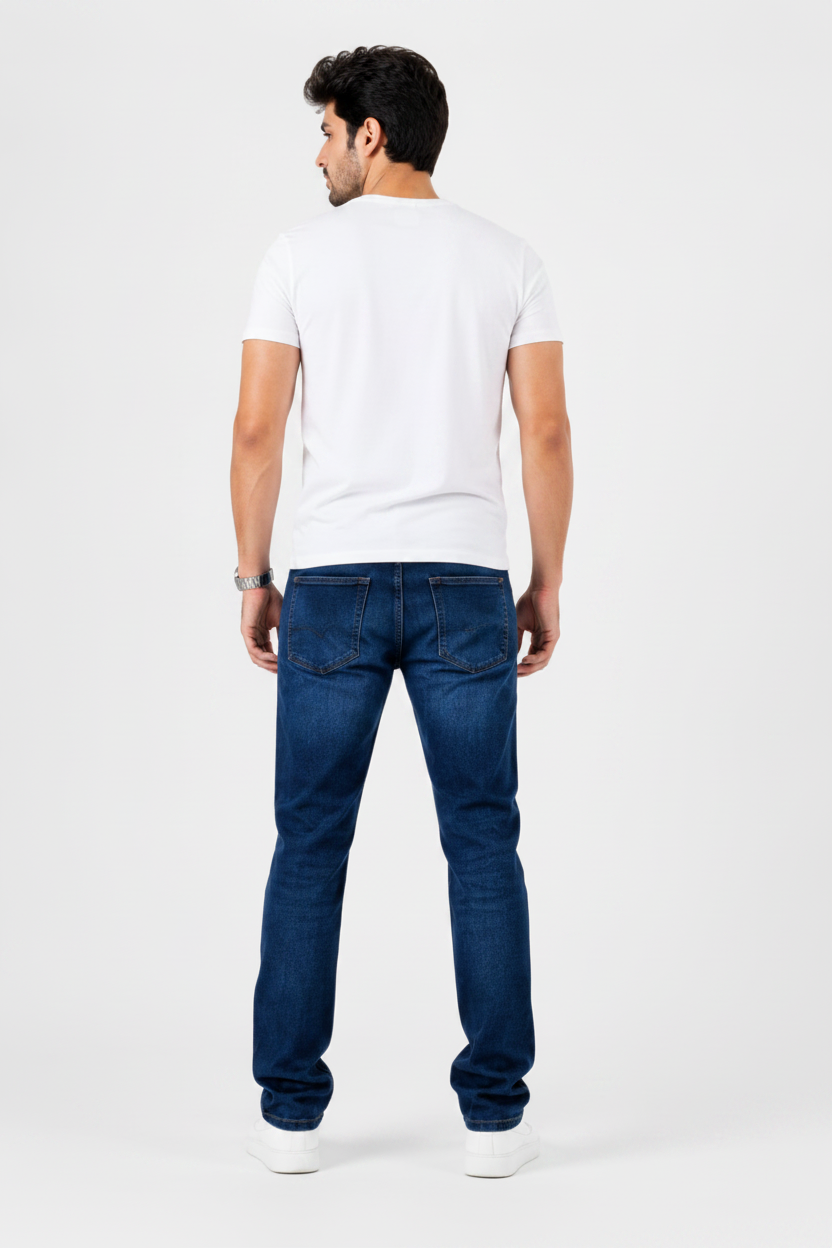 Deep Indigo Wash Denim Cross Edge Fabric Jeans | Regular Fit Raizing