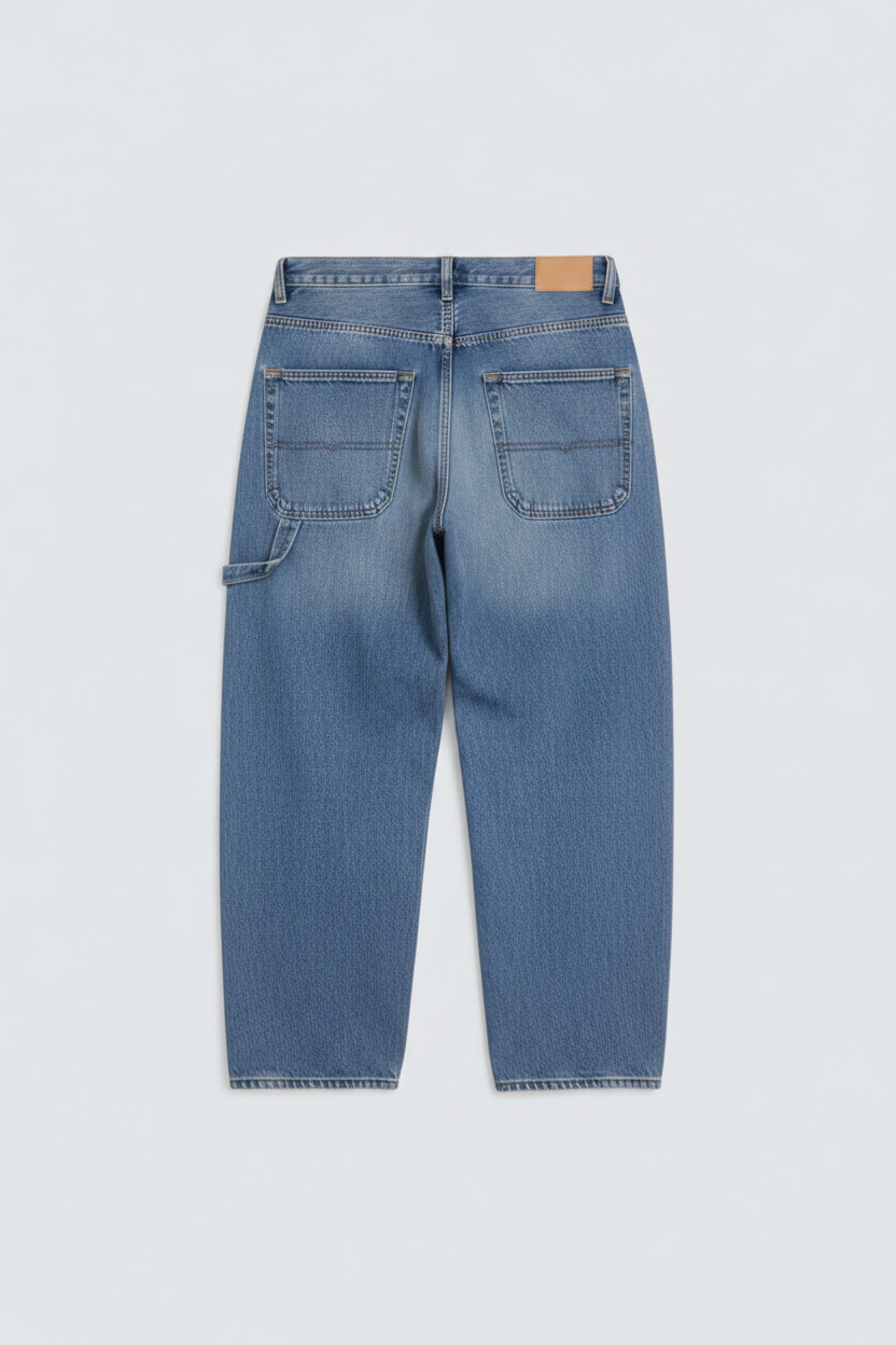 Medium-Blue Wash Balloon Fit Jeans