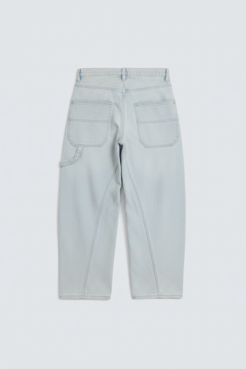 Ice-Blue Balloon Fit Jeans