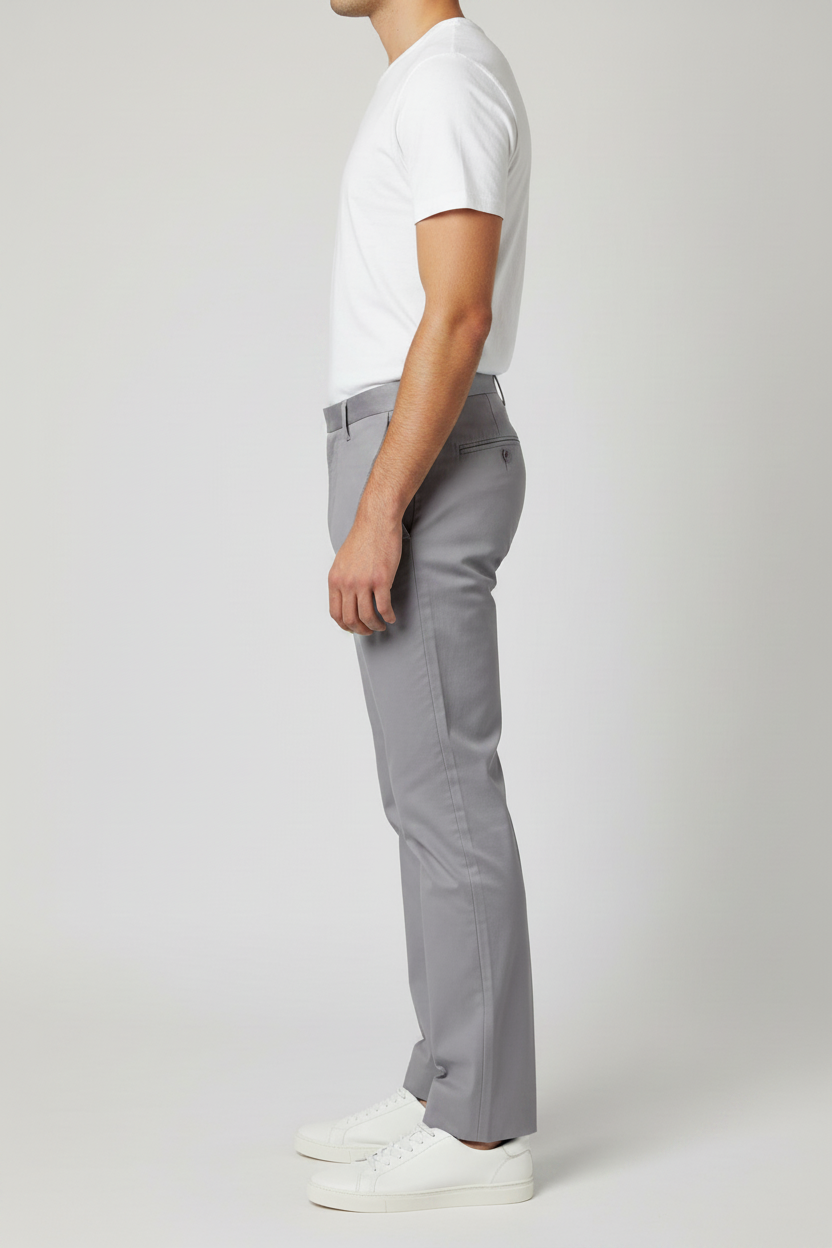 Gray Cotton Trousers For Men