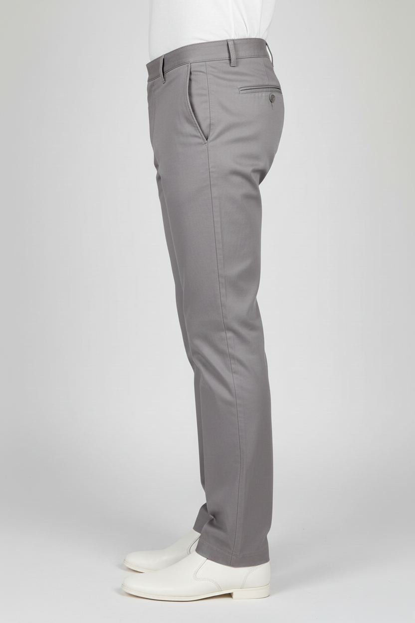 Gray Cotton Trousers For Men
