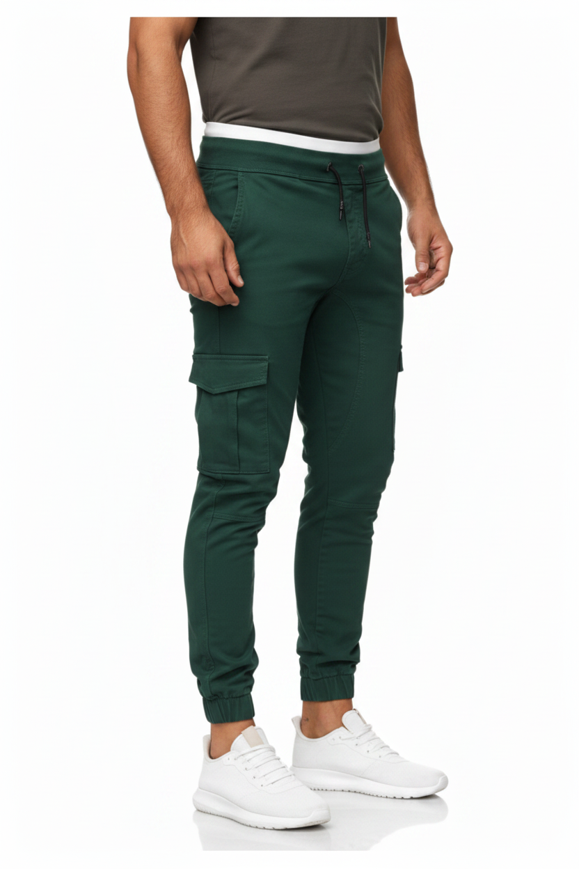 Green Cargo Trousers For Men