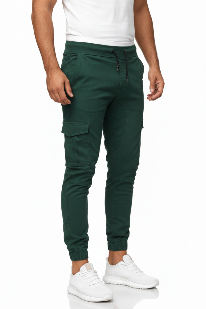 Green Cargo Trousers For Men