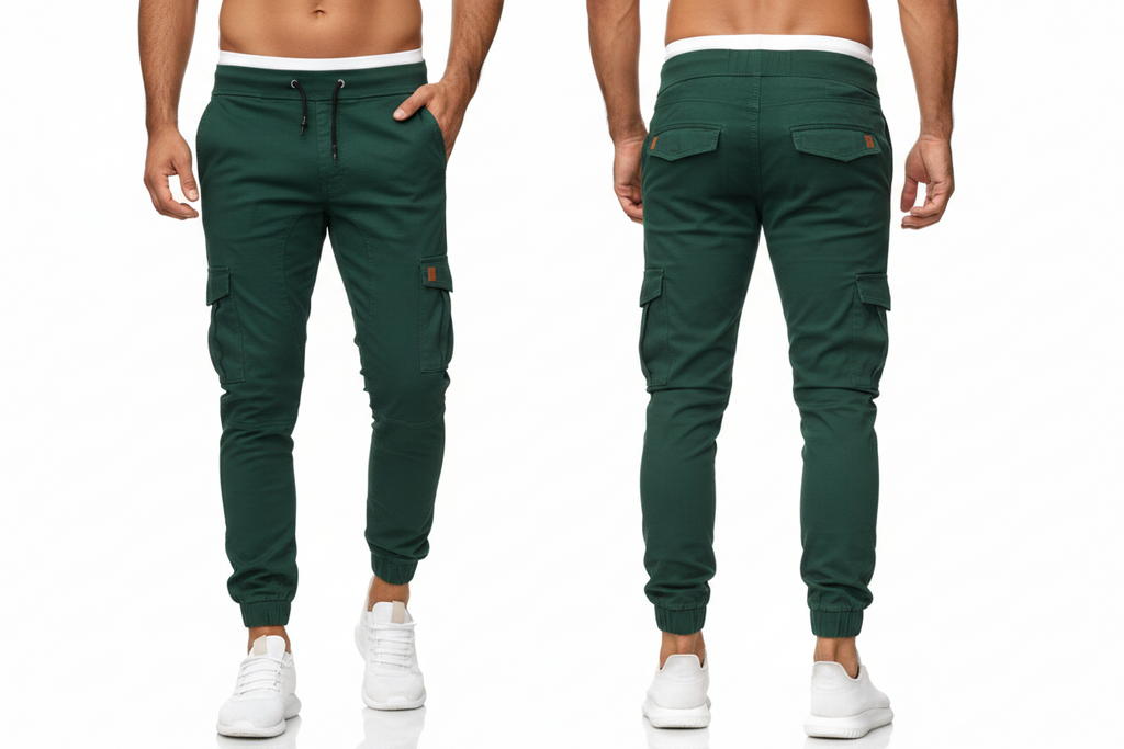 Green Cargo Trousers For Men