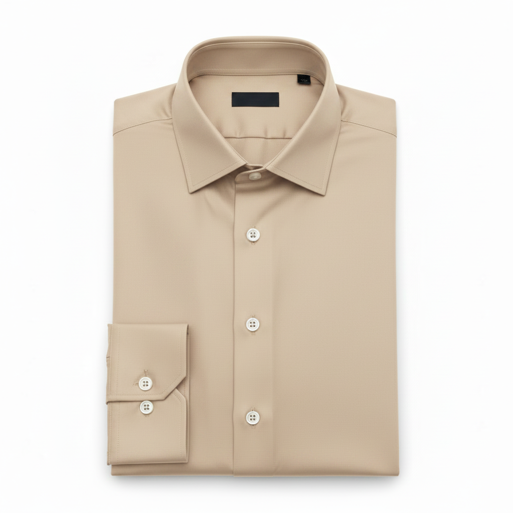 Plain Beige Dress Shirt