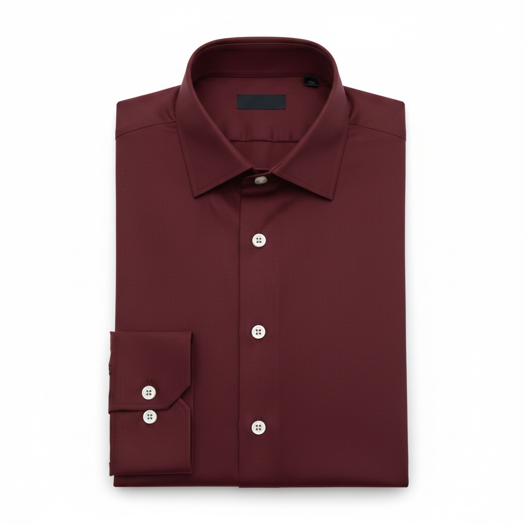 Plain Maroon Dress Shirt