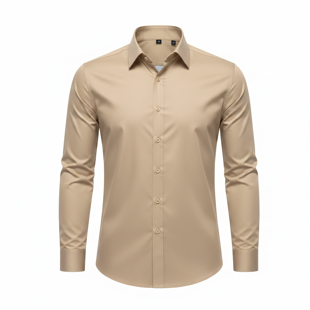 Plain Beige Dress Shirt