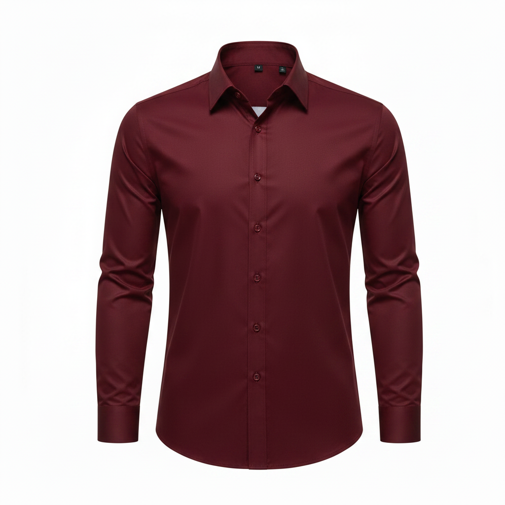 Plain Maroon Dress Shirt