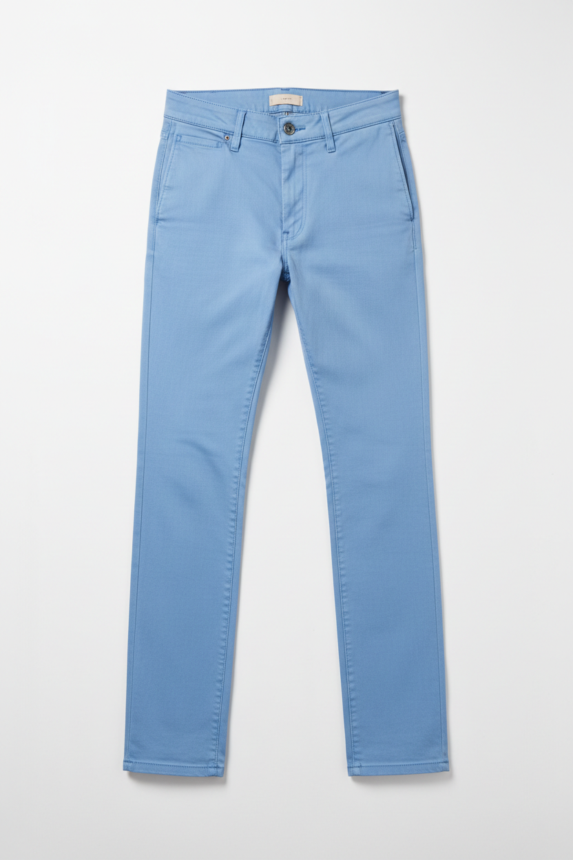 Sky Blue Cotton Trousers For Men