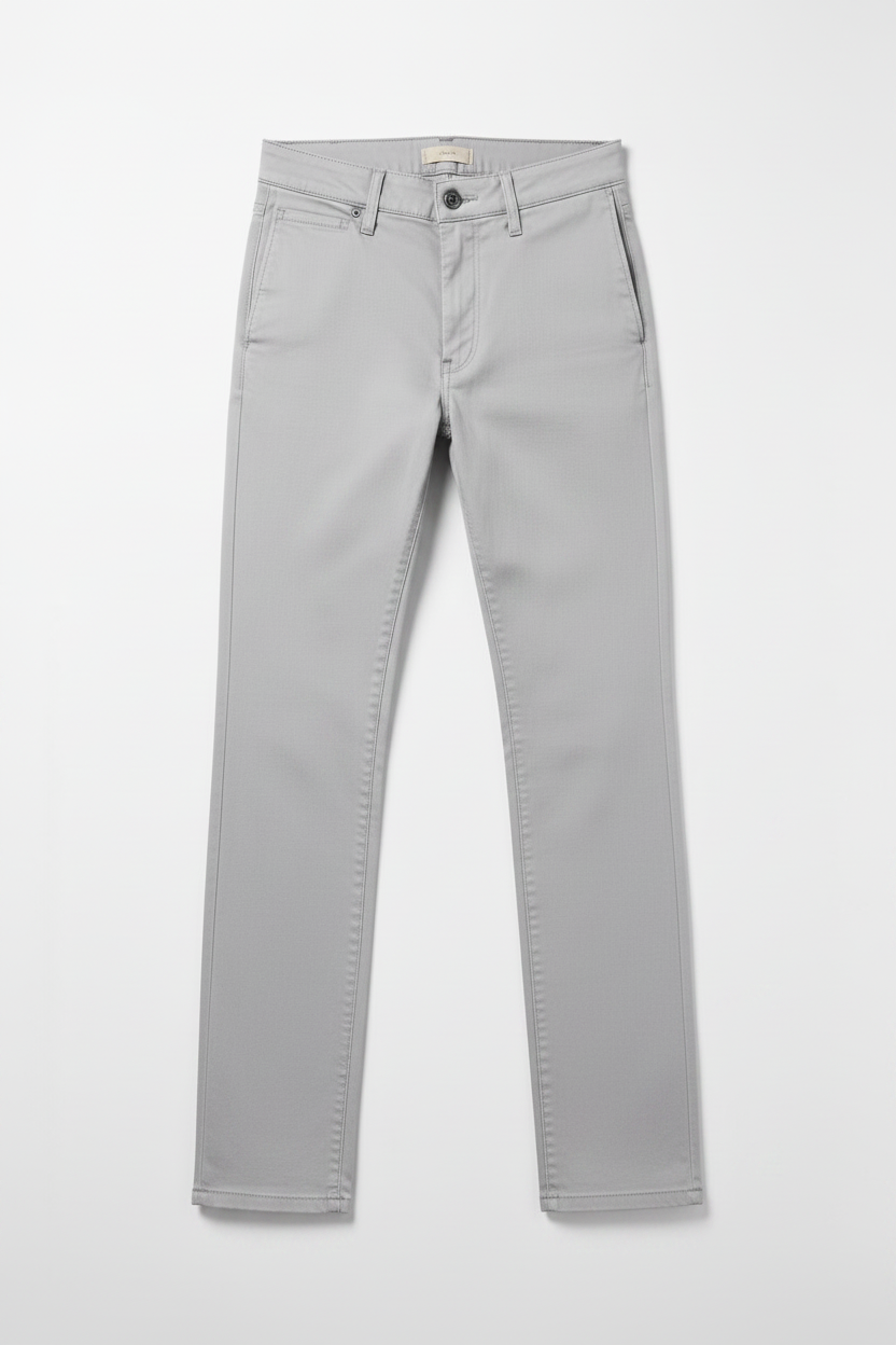Light Gray Cotton Trousers For Men