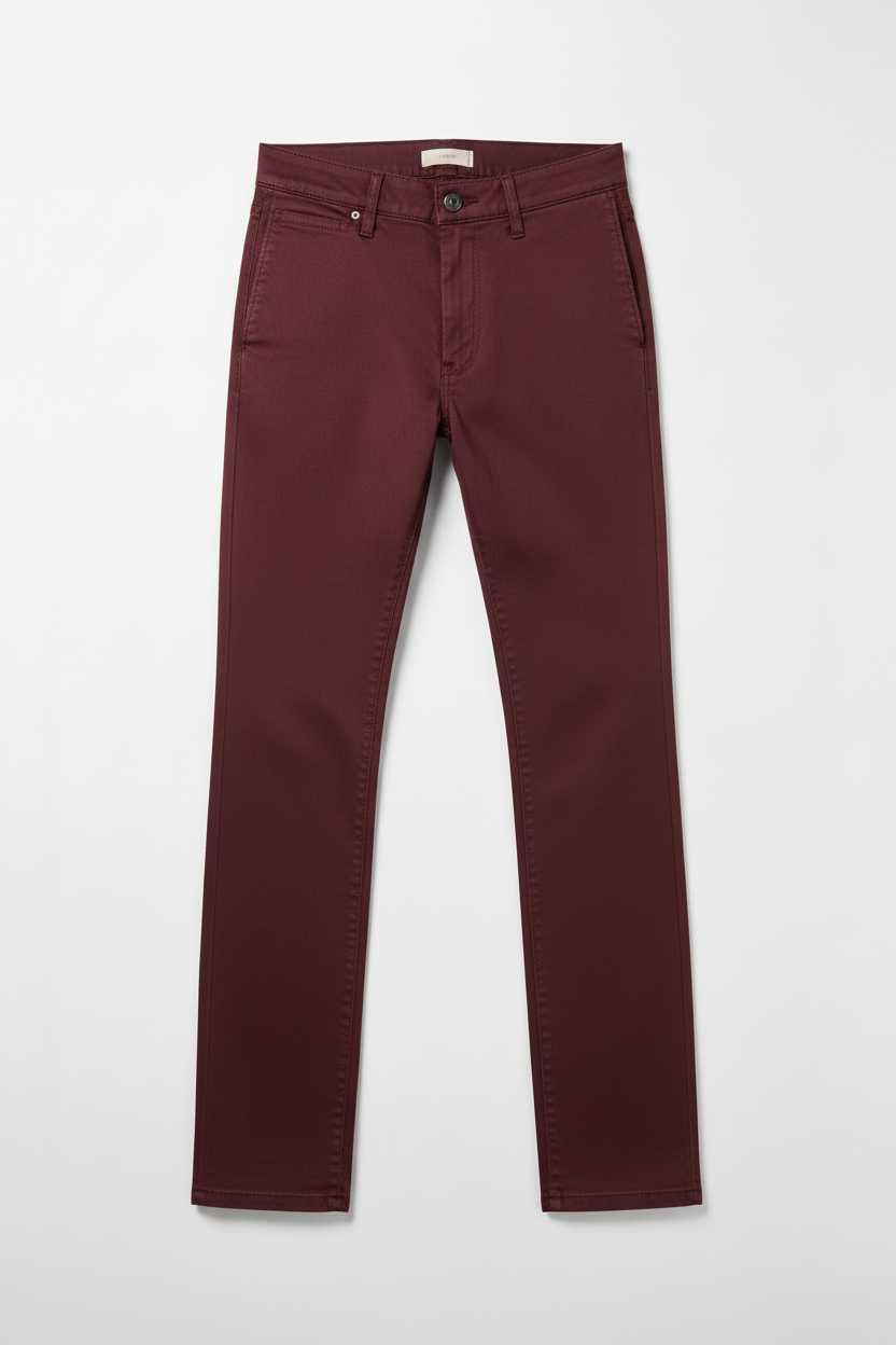 Maroon Cotton Trousers For Men