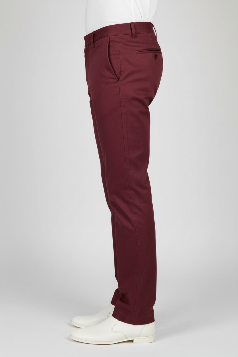 Maroon Cotton Trousers For Men