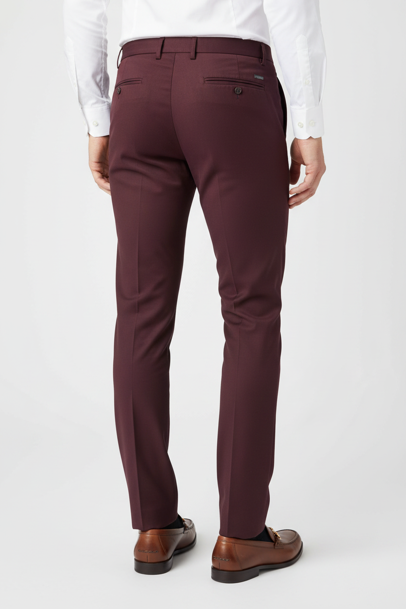 Maroon Regular Fit Dress Pant