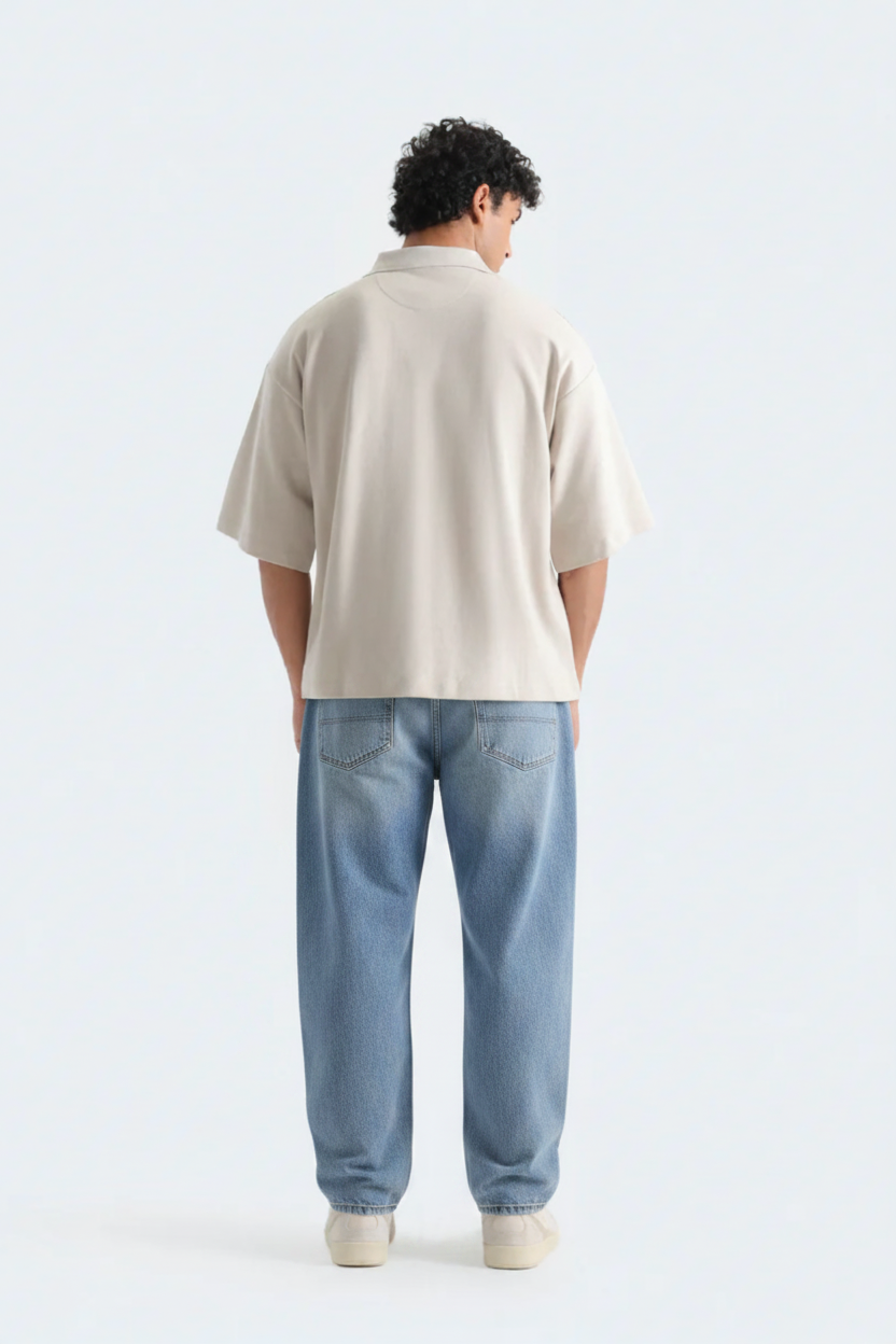 Medium-Blue Wash Balloon Fit Jeans