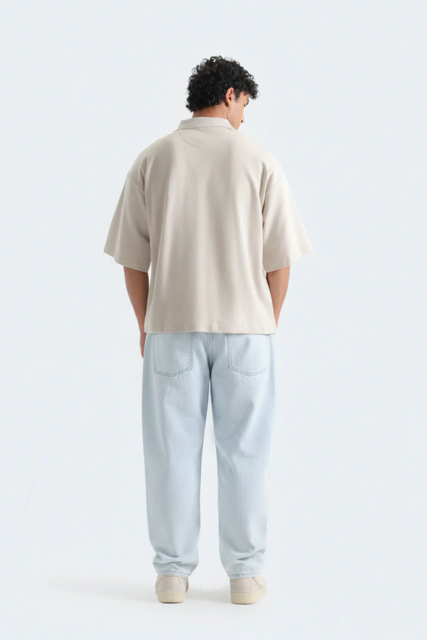 Ice-Blue Balloon Fit Jeans