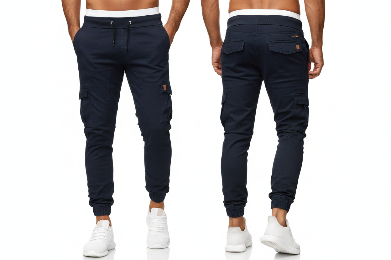Navy Cargo Trousers For Men
