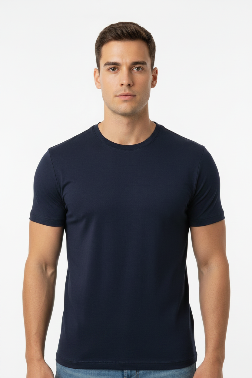 Plain Navy T-Shirt For Men