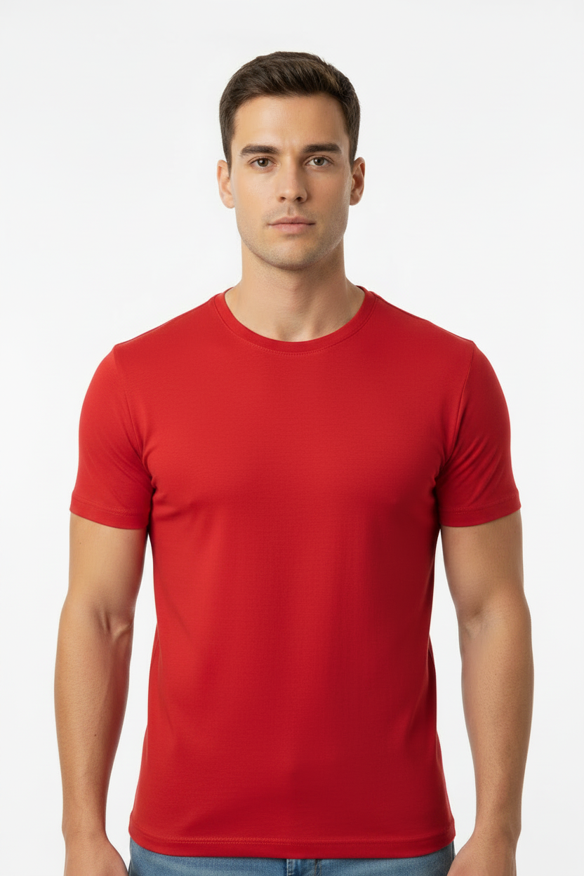 Plain Red T-Shirt For Men