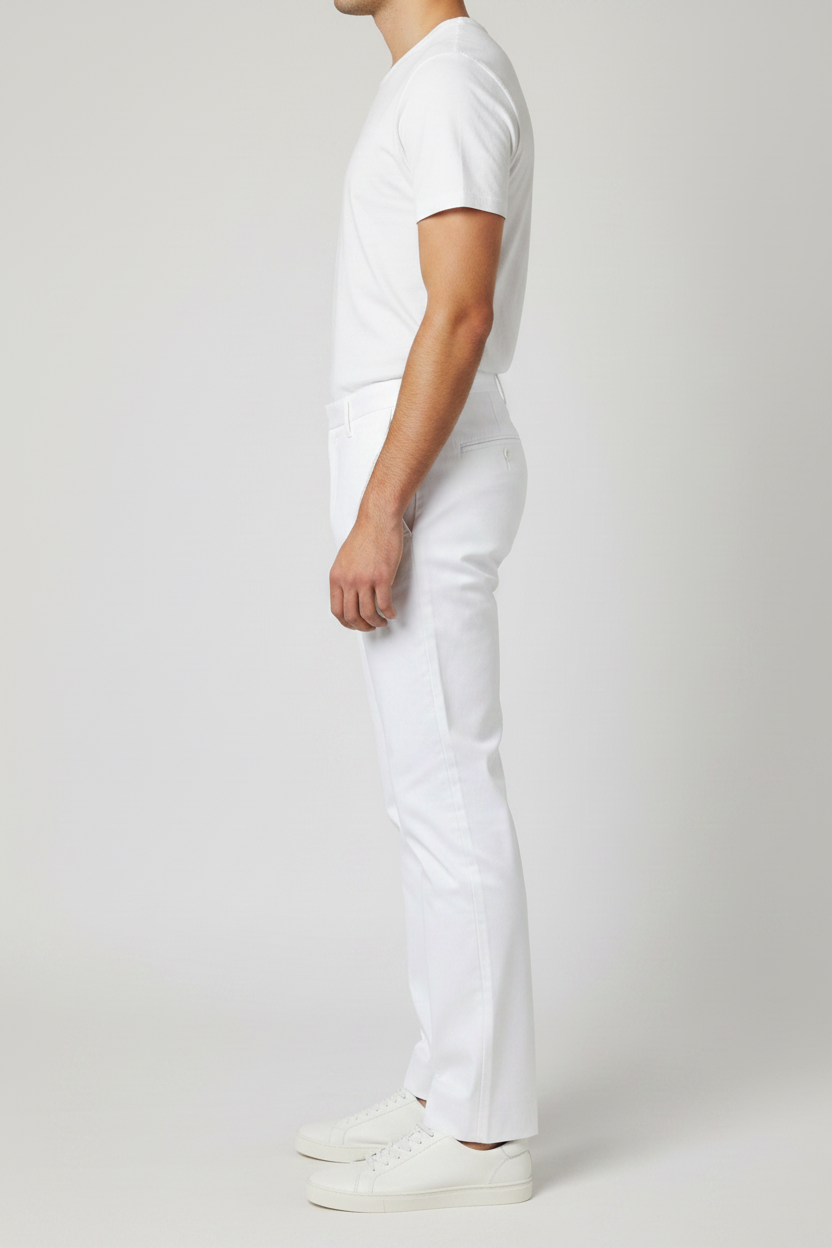 White Cotton Trousers For Men