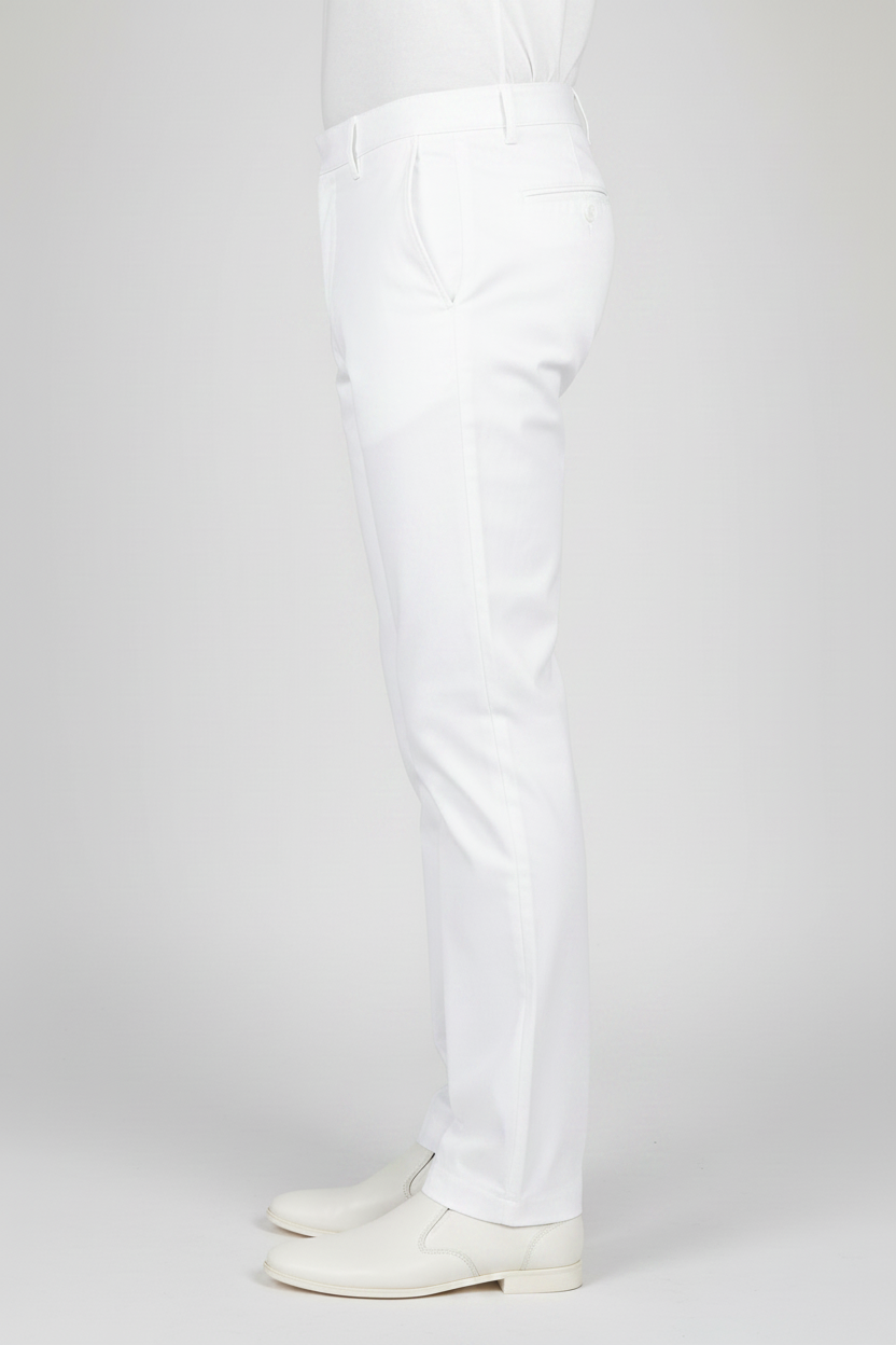 White Cotton Trousers For Men