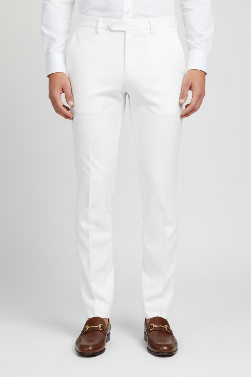 White Regular Fit Dress Pant