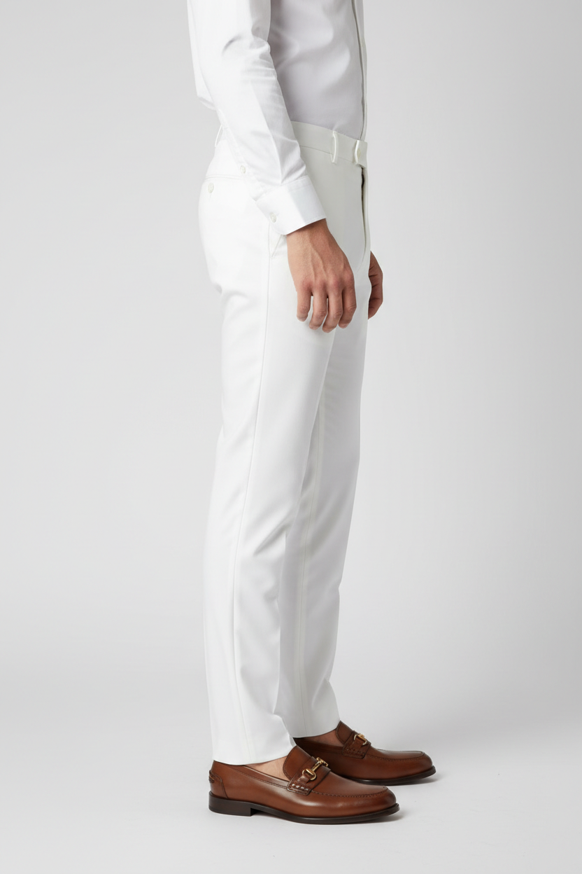 White Regular Fit Dress Pant