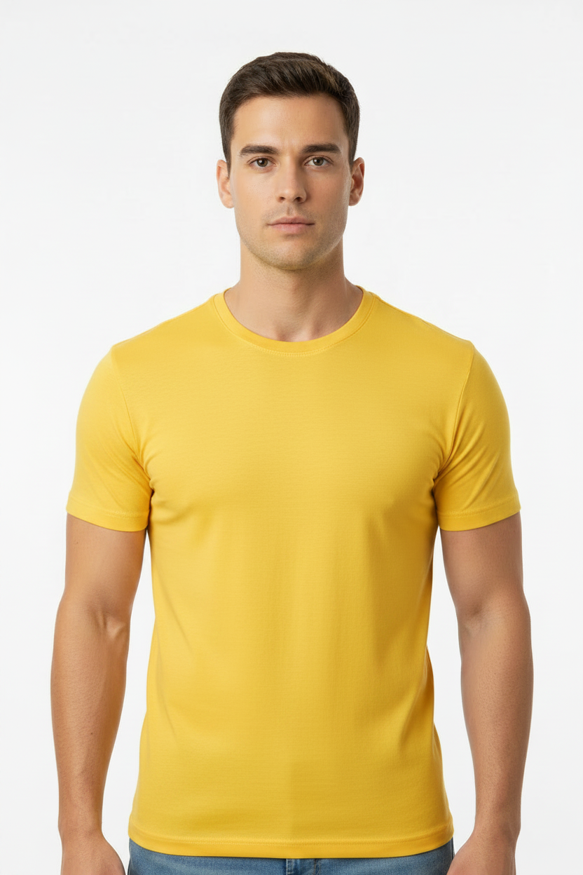 Plain Yellow T-Shirt For Men